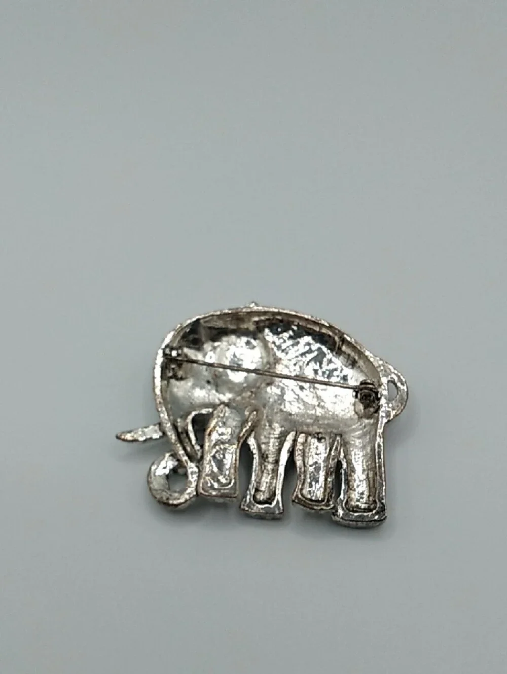 Vintage Red Enamel & Rhinestone Jeweled Elephant Brooch (S1) - Picture 2 of 11